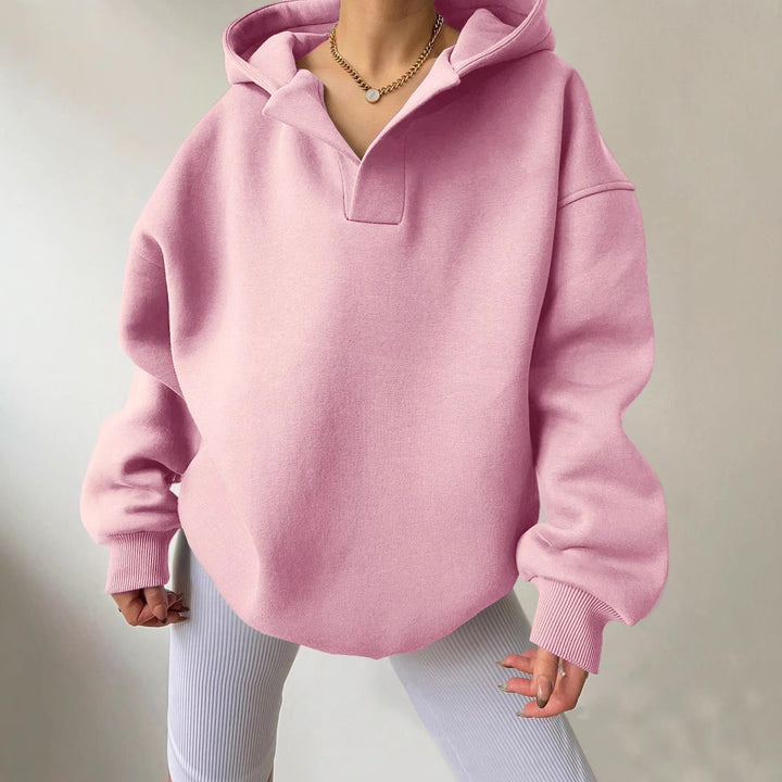 Damer Oversized Huvtröja med unik Krage Mirla-Eva Jonsson