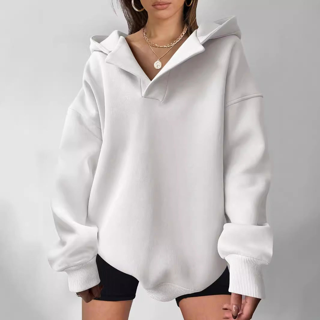 Damer Oversized Huvtröja med unik Krage Mirla-Eva Jonsson