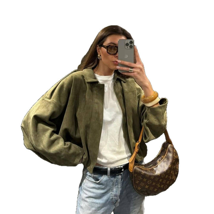 Damer Oversized Jacka i konstläder med gummiband Mirla-Eva Jonsson