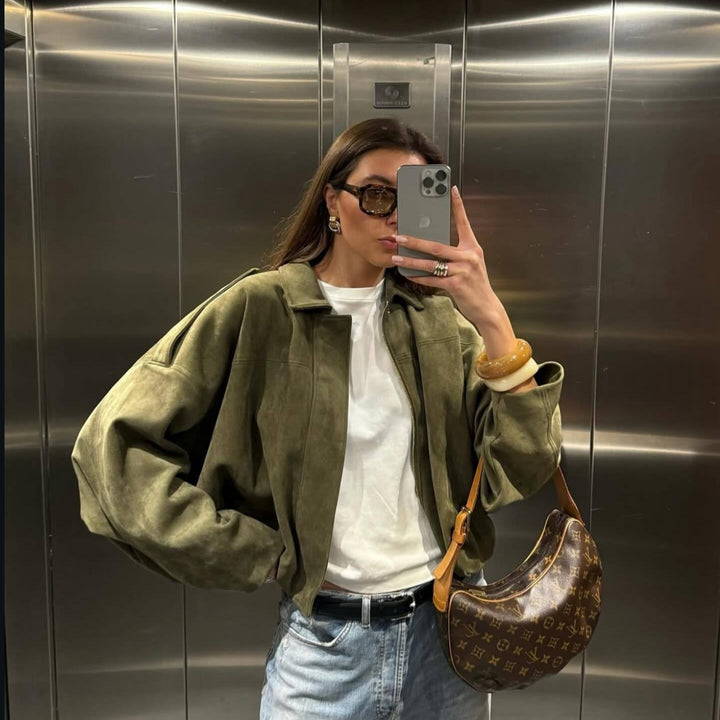 Damer Oversized Jacka i konstläder med gummiband Mirla-Eva Jonsson