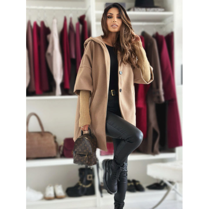 Damer Oversized Kappa med stiliga fickor och värmande foder Mirla-Eva Jonsson