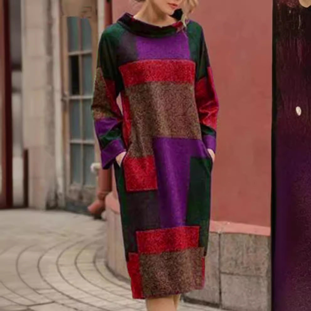 Damer Oversized Klänning med geometrisk patchworkdesign Eva Jonsson-Eva Jonsson