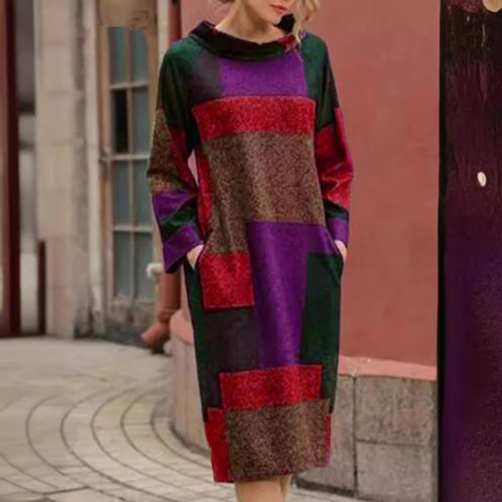 Damer Oversized Klänning med geometrisk patchworkdesign Eva Jonsson-Eva Jonsson