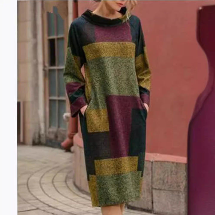 Damer Oversized Klänning med geometrisk patchworkdesign Eva Jonsson-Eva Jonsson