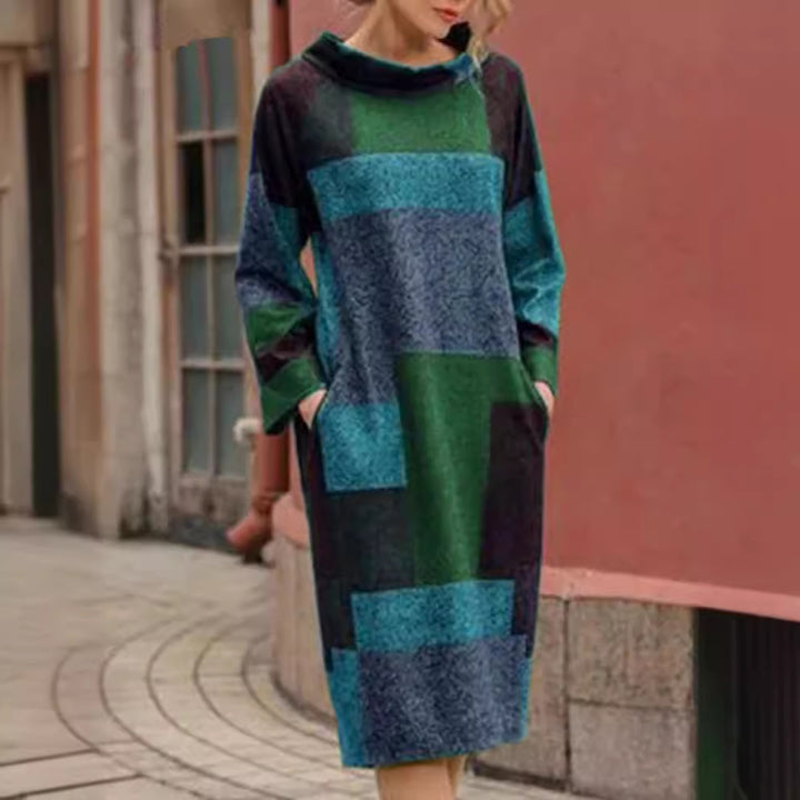 Damer Oversized Klänning med geometrisk patchworkdesign Eva Jonsson-Eva Jonsson