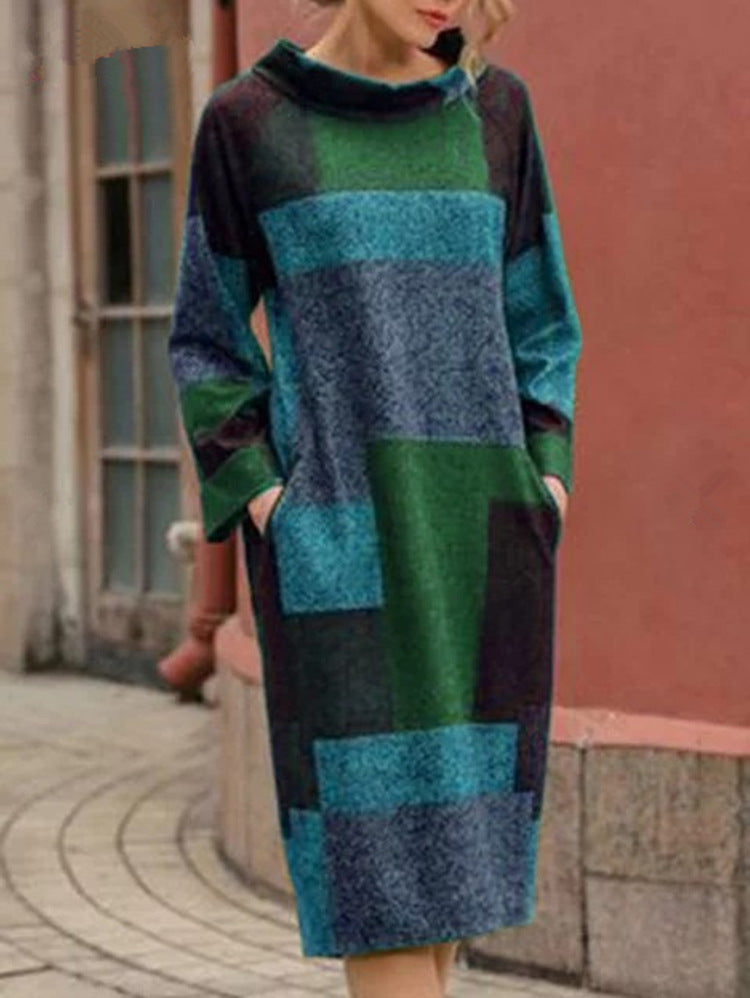 Damer Oversized Klänning med geometrisk patchworkdesign Eva Jonsson-Eva Jonsson