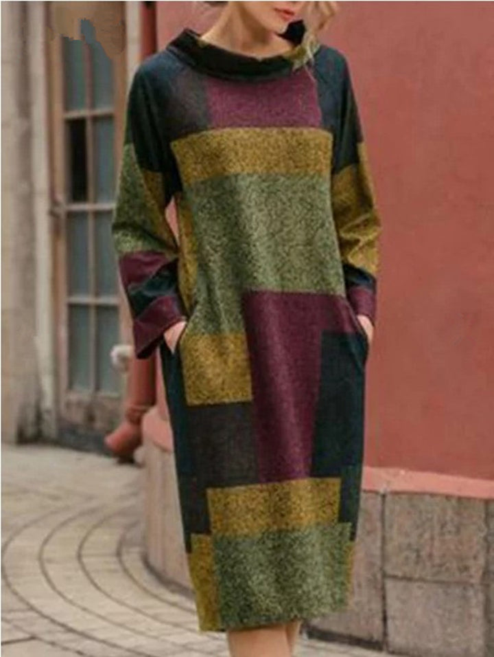 Damer Oversized Klänning med geometrisk patchworkdesign Eva Jonsson-Eva Jonsson