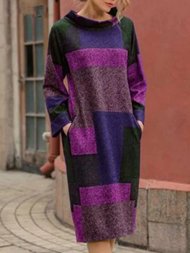 Damer Oversized Klänning med geometrisk patchworkdesign Eva Jonsson-Eva Jonsson