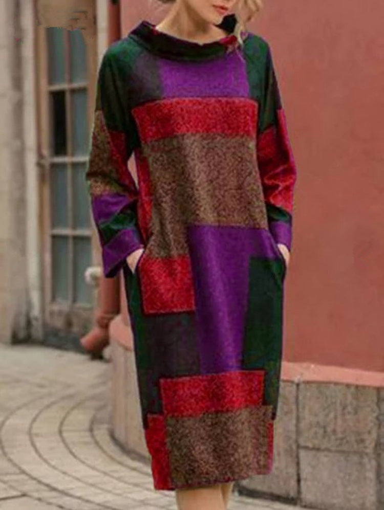 Damer Oversized Klänning med geometrisk patchworkdesign Eva Jonsson-Eva Jonsson