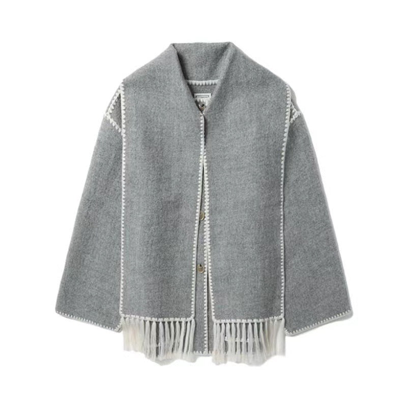 Damer Oversized Kofta med Fransar och Fickor Mirla-Eva Jonsson