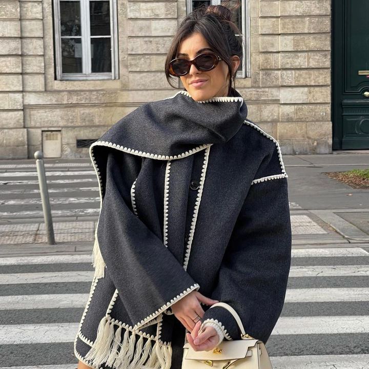 Damer Oversized Kofta med Fransar och Fickor Mirla-Eva Jonsson