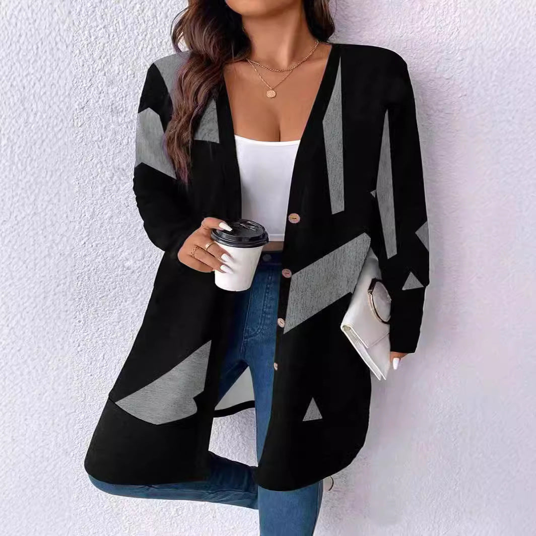 Damer Oversized Kofta med grafisk design Mirla-Eva Jonsson