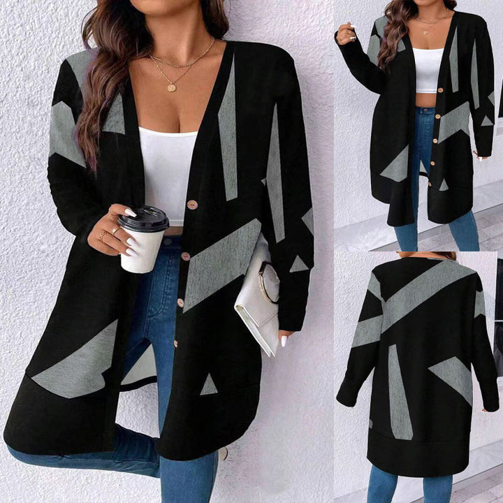 Damer Oversized Kofta med grafisk design Mirla-Eva Jonsson
