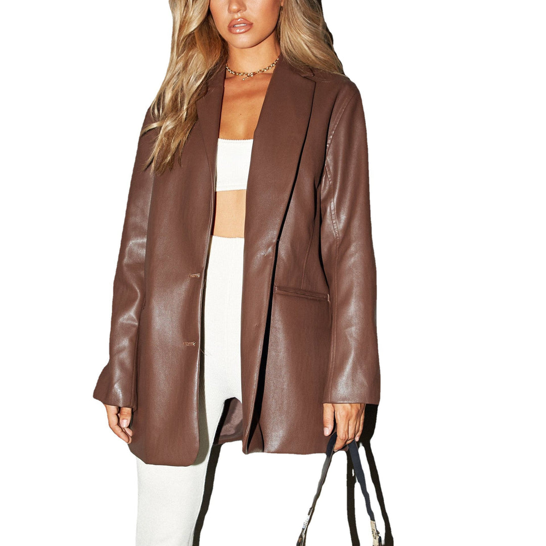 Damer Oversized Konstläder Blazer Mirla-Eva Jonsson