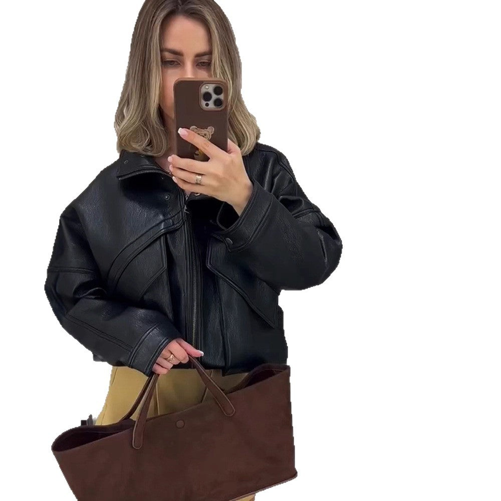 Damer Oversized Konstläderjacka med dekorativa detaljer Mirla-Eva Jonsson