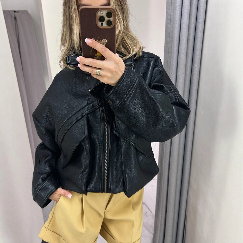 Damer Oversized Konstläderjacka med dekorativa detaljer Mirla-Eva Jonsson