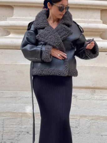 Damer Oversized Konstläderjacka med mysigt foder Mirla-Eva Jonsson