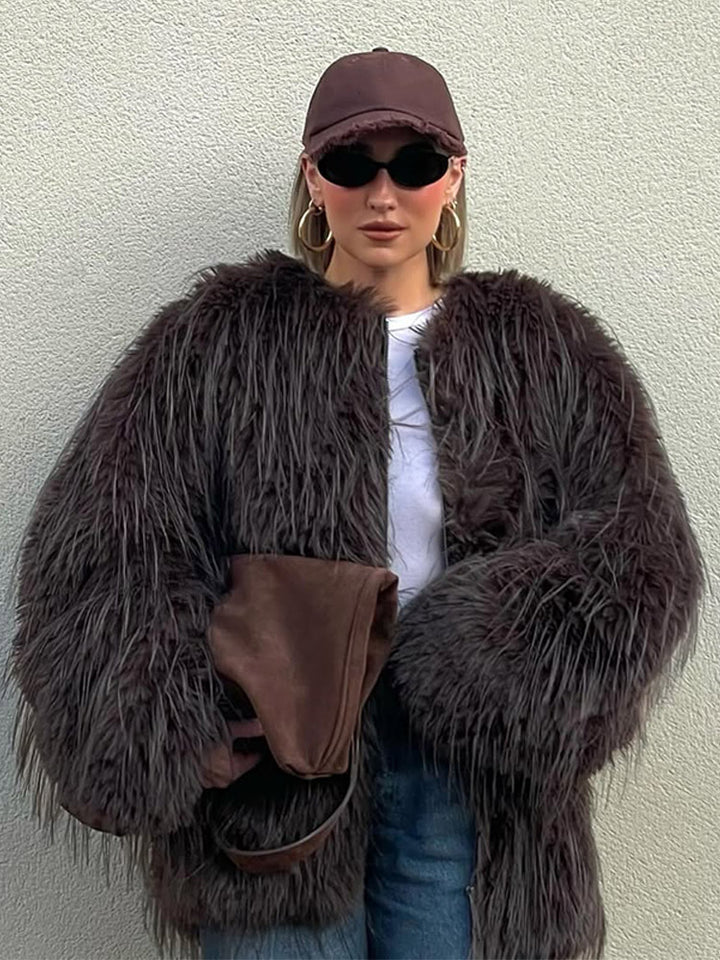 Damer Oversized Konstpälsjacka Mirla-Eva Jonsson