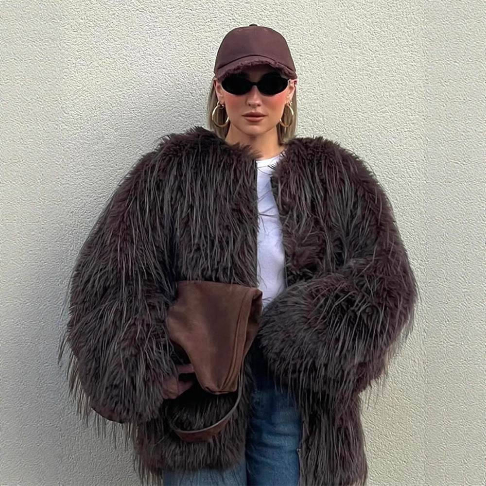 Damer Oversized Konstpälsjacka Mirla-Eva Jonsson
