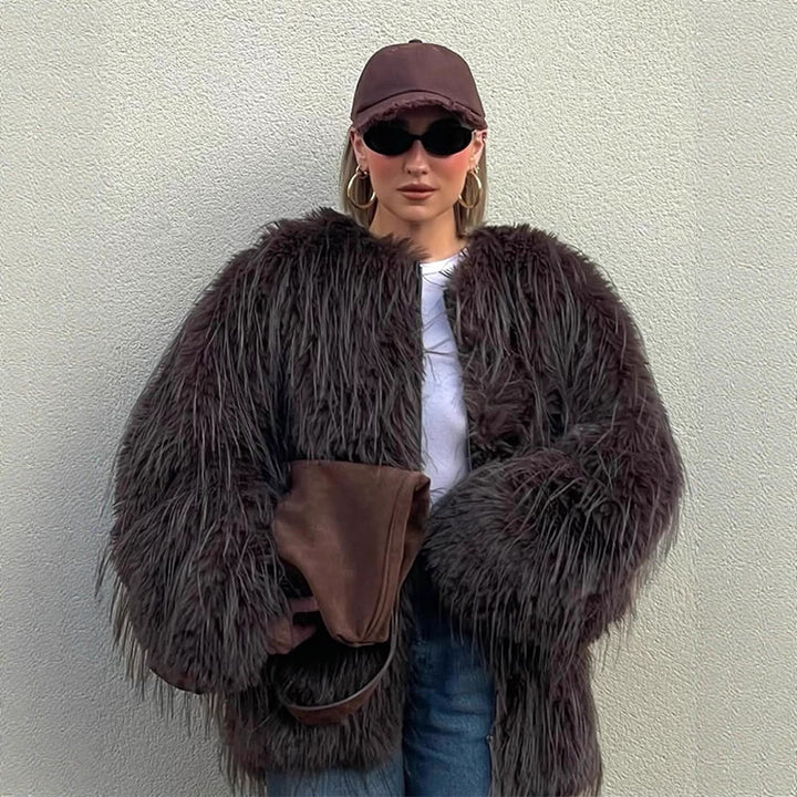 Damer Oversized Konstpälsjacka Mirla-Eva Jonsson