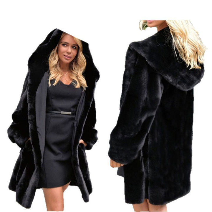 Damer Oversized Konstpälsjacka med Huva Mirla-Eva Jonsson