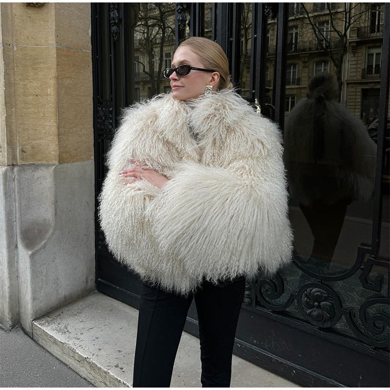Damer Oversized Konstpälsjacka med voluminösa Ärmar Mirla-Eva Jonsson