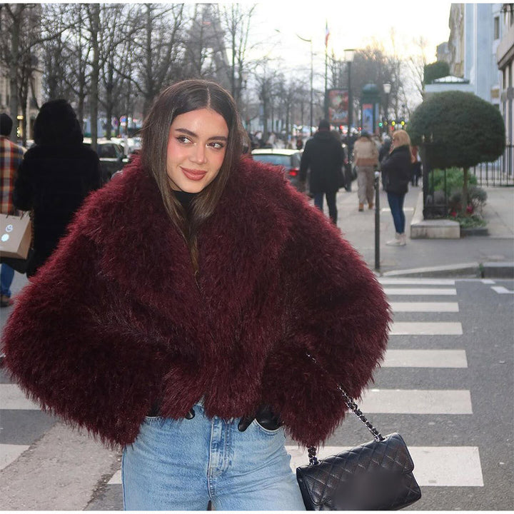 Damer Oversized Konstpälsjacka med voluminösa Ärmar Mirla-Eva Jonsson