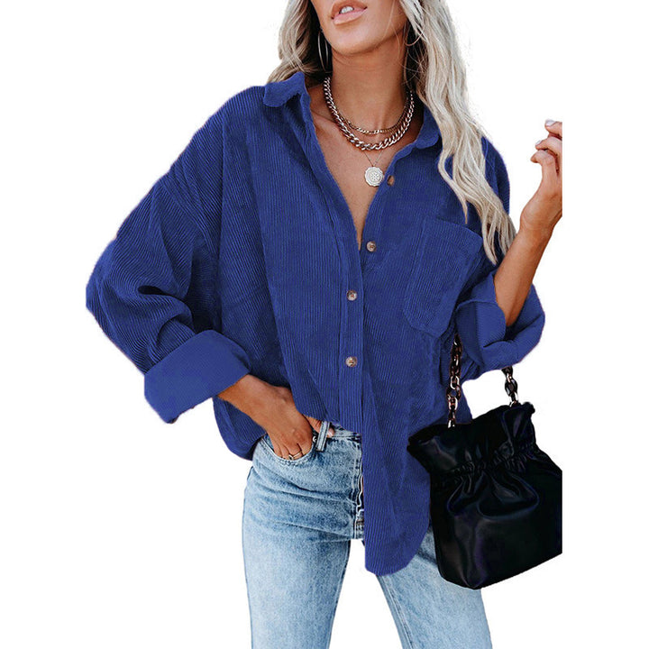 Damer Oversized Kordskjorta med tryckknappar och bröstficka Mirla-Eva Jonsson