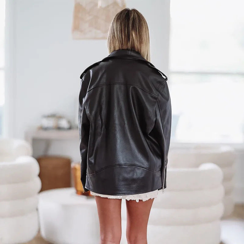 Damer Oversized Läderjacka i urban stil Mirla-Eva Jonsson