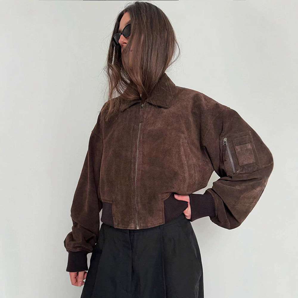 Damer Oversized Mocka Jacka med vadderade ärmar Mirla-Eva Jonsson