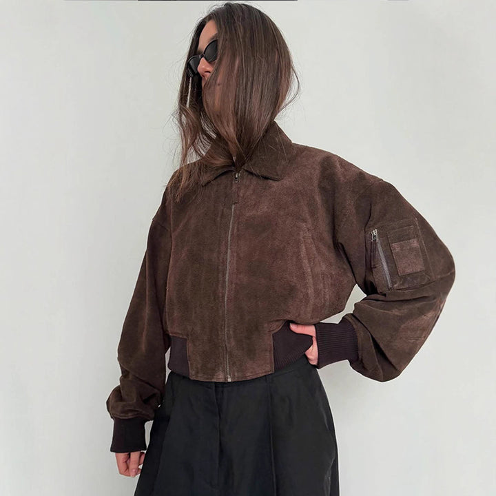Damer Oversized Mocka Jacka med vadderade ärmar Mirla-Eva Jonsson
