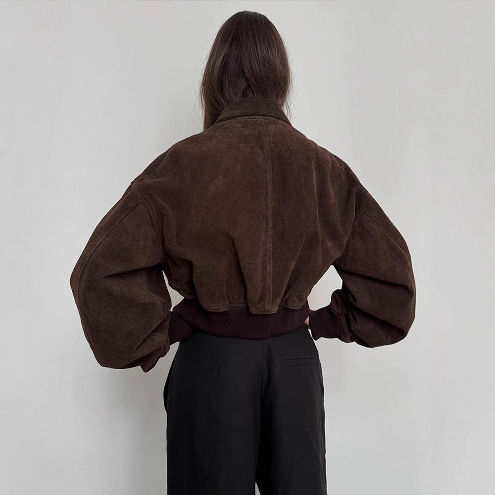 Damer Oversized Mocka Jacka med vadderade ärmar Mirla-Eva Jonsson