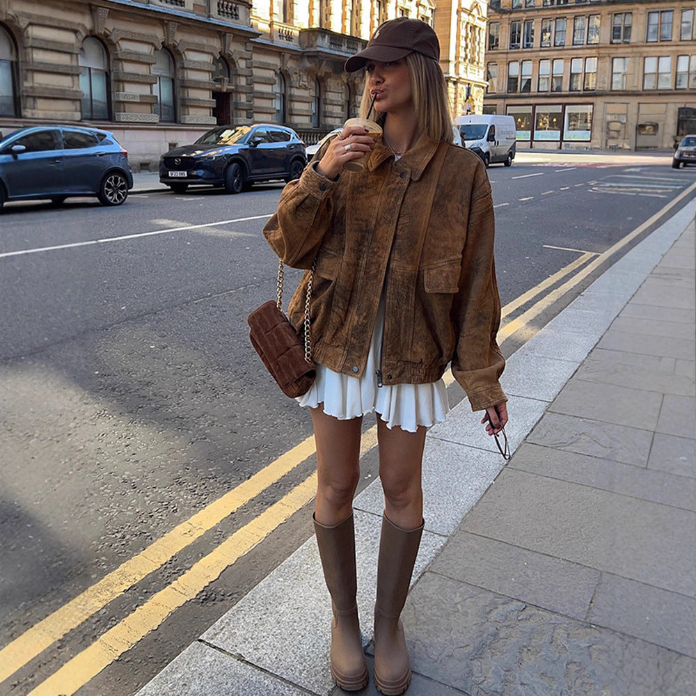 Damer Oversized Mockajacka med stora fickor och avslappnad passform Mirla-Eva Jonsson