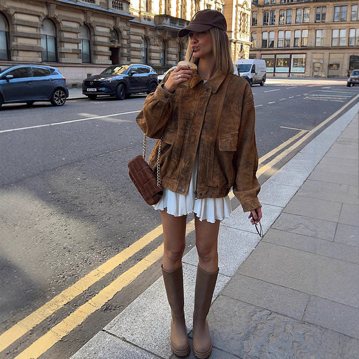 Damer Oversized Mockajacka med stora fickor och avslappnad passform Mirla-Eva Jonsson