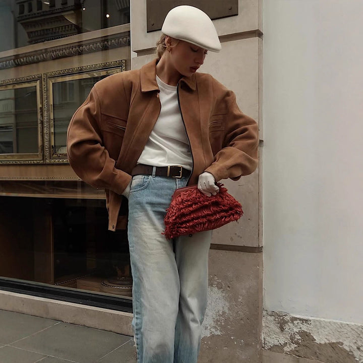 Damer Oversized Mockajacka med stora fickor och avslappnad passform Mirla-Eva Jonsson