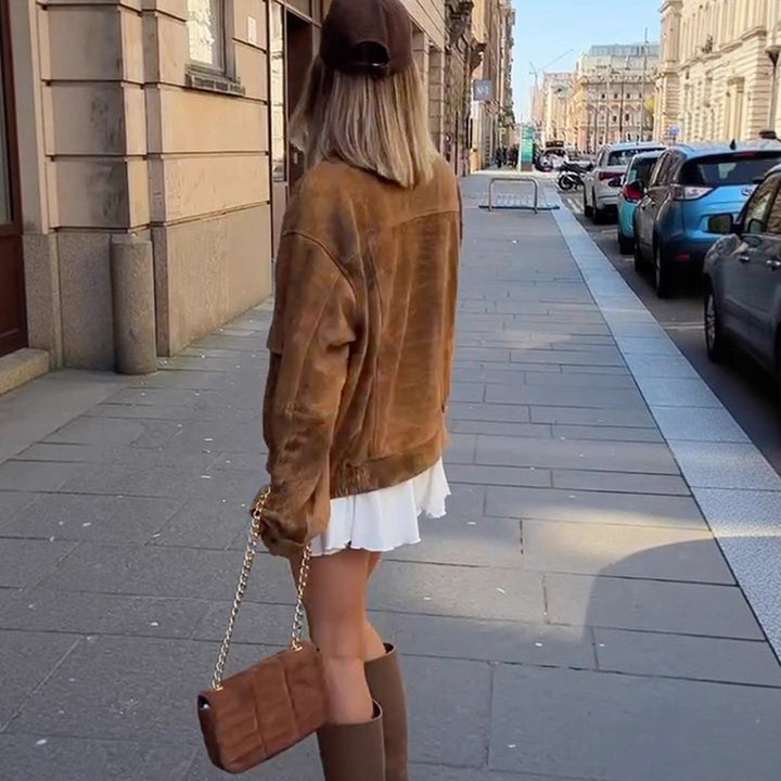 Damer Oversized Mockajacka med stora fickor och avslappnad passform Mirla-Eva Jonsson