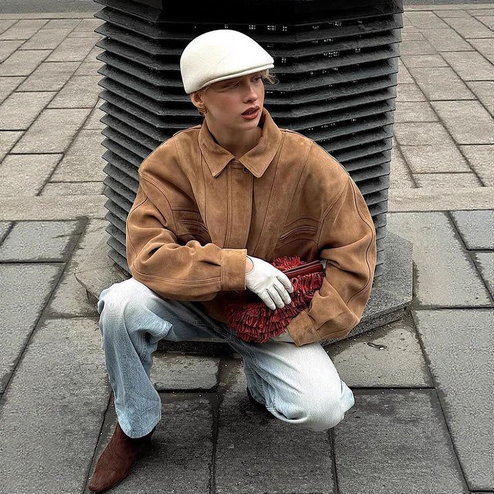 Damer Oversized Mockajacka med stora fickor och avslappnad passform Mirla-Eva Jonsson