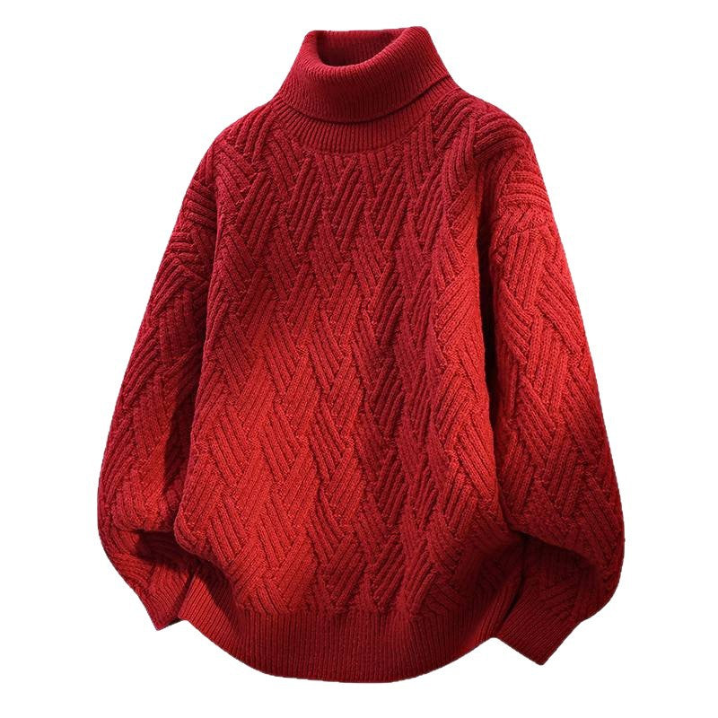 Damer Oversized Polokrage tröja med strukturerat flätmönster Mirla-Eva Jonsson