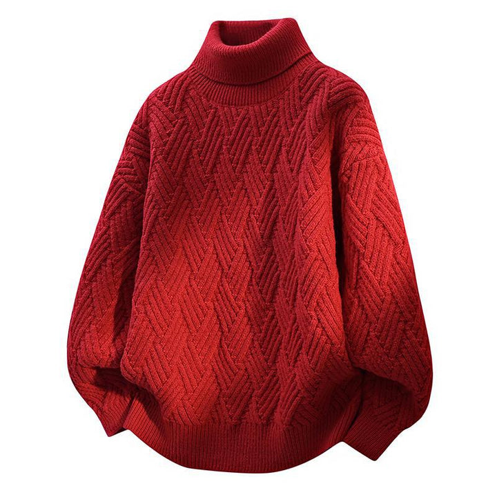 Damer Oversized Polokrage tröja med strukturerat flätmönster Mirla-Eva Jonsson