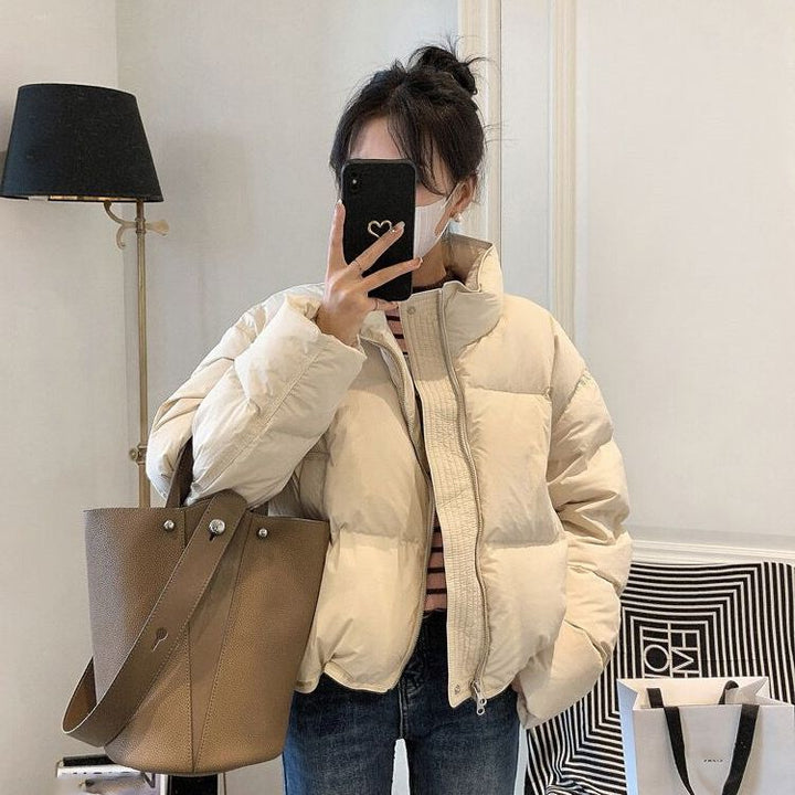 Damer Oversized Pufferjacka med elastisk nederkant och sidofickor med dragkedja Mirla-Eva Jonsson