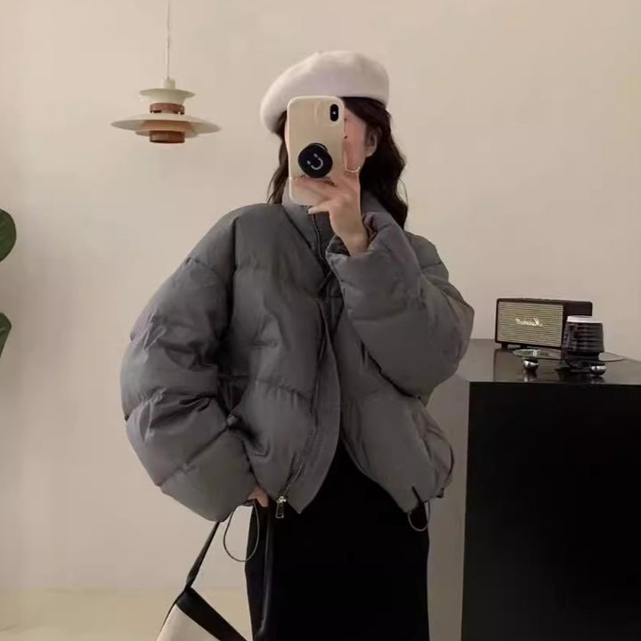 Damer Oversized Pufferjacka med elastisk nederkant och sidofickor med dragkedja Mirla-Eva Jonsson