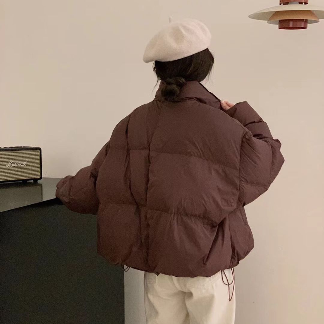 Damer Oversized Pufferjacka med elastisk nederkant och sidofickor med dragkedja Mirla-Eva Jonsson