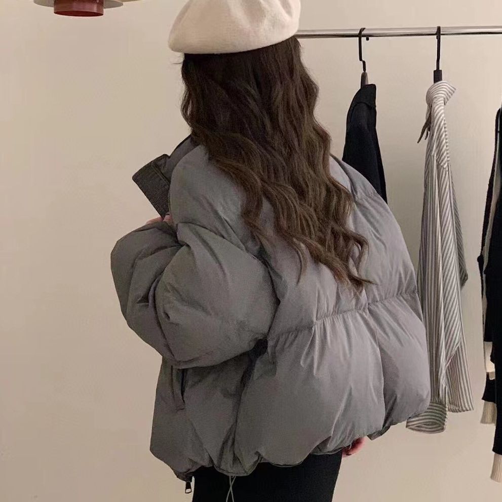 Damer Oversized Pufferjacka med elastisk nederkant och sidofickor med dragkedja Mirla-Eva Jonsson