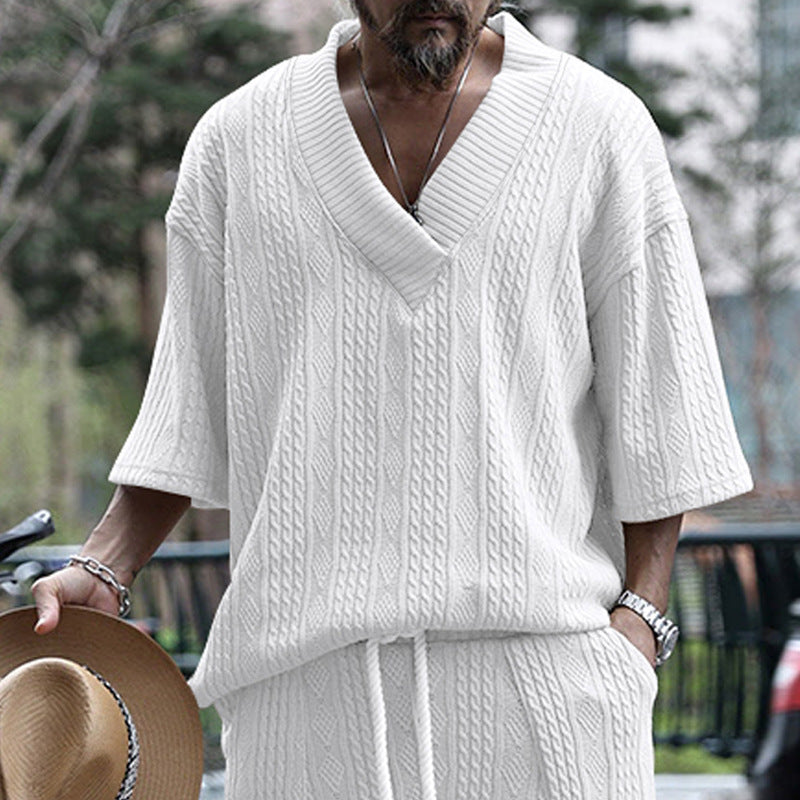 Damer Oversized Pullover med V-hals och struktur Mirla-Eva Jonsson
