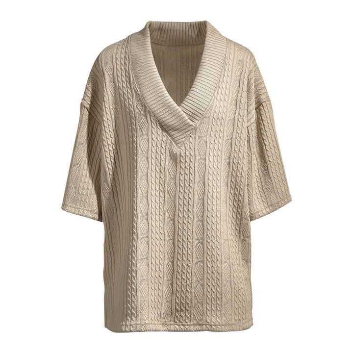 Damer Oversized Pullover med V-hals och struktur Mirla-Eva Jonsson