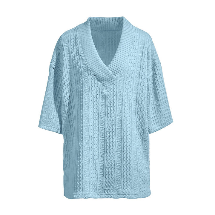 Damer Oversized Pullover med V-hals och struktur Mirla-Eva Jonsson
