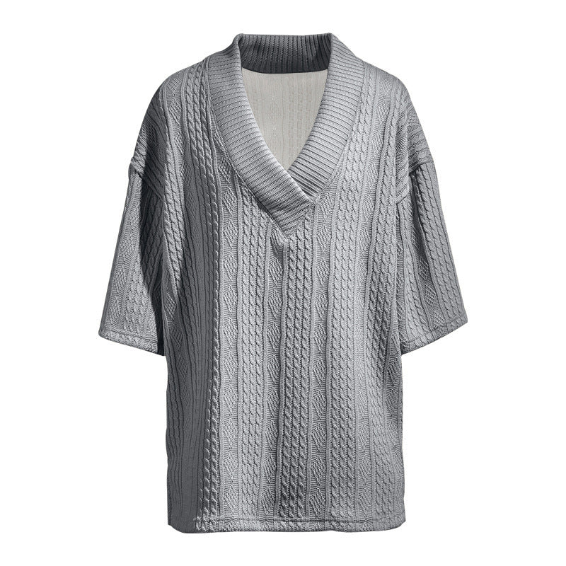 Damer Oversized Pullover med V-hals och struktur Mirla-Eva Jonsson