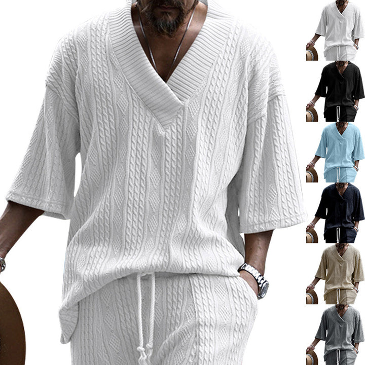 Damer Oversized Pullover med V-hals och struktur Mirla-Eva Jonsson
