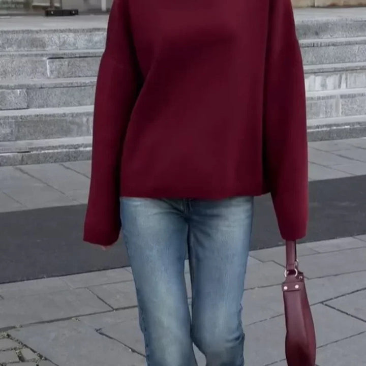 Damer Oversized Pullover med hög krage Mirla-Eva Jonsson