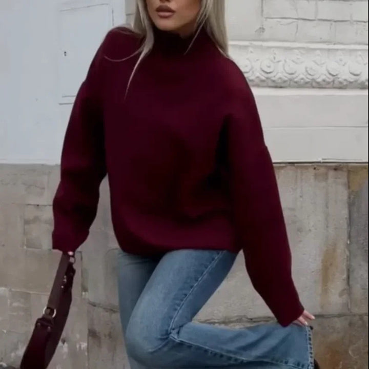 Damer Oversized Pullover med hög krage Mirla-Eva Jonsson